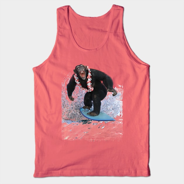 Surf’s Up Chimp Tank Top by vonHobo